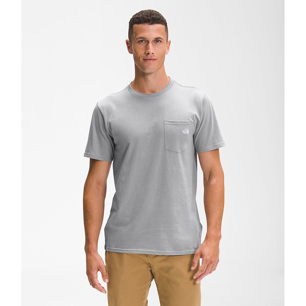 The North Face T-Shirts Mens Australia - The North Face Short Sleeve Woodmont Pocket Grey (WHM-95163